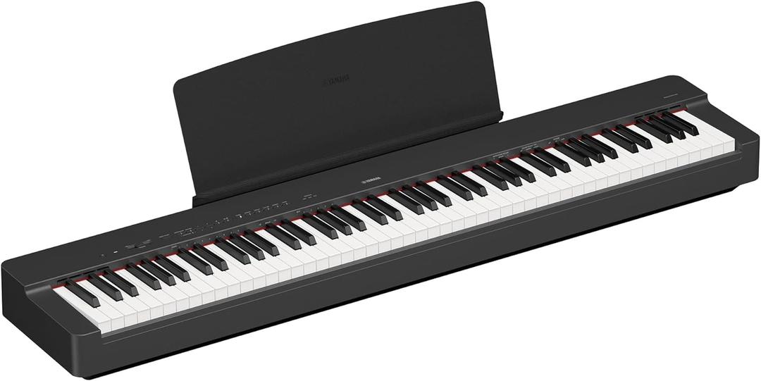 Yamaha P225B, 88-Key Weighted Action Digital Piano with Power Supply and Sustain Pedal, Black (P225B) (Black)