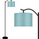 BoostArea Floor Lamp for Living Room,LED Arched Floor Lamp,Tall Modern Standing Lamp with Green Linen Shade,E26 Socket, Footswitch,Montage Mid Century Floor Lamp for Bedrooms,Office