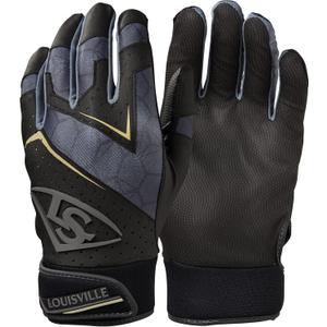 Louisville Slugger Adult Genuine 2.0 Batting Gloves (Medium, Black)