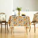 ISAENNE Designer Bohemian Floral Tablecloth Rectangular,Linen Colorful Table Cloth,Wrinkle Resistant Decor Tablecloths for Dining Thanksgiving Kitchen Party Christmas,55"*87"-Estevan B
