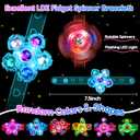 24PCS Light Up Fidget Spinner Bracelets Glow Birthday Party Favors Bulk for Kids 4-8 8-12 Summer Goodie Treat Bag Stuffers Pinata Filler Classroom Treasure Toys Carnival Prize End of Year Student Gift