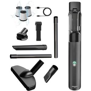 Car Vacuum, Car Vacuum Portable Cordless with 20000Pa, Car Vacuum Cleaner High Power, 50-Min Decent Runtime, Car Vacuum Cleaner with Flexible Attachments