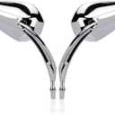 Motorcycle Rearview Mirror Side Mirrors 360 Degree Chrome Replacement for Harley Softail Dyna Sportster XL 883 1200 Electra Glide Street Glide Bike Scooter Chopper Cruiser