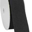 1 1/2 inch 30ft Black Heavy Cotton Webbing Strap Wide Flat Weave Webbing Strap for Cloth Tote Bag, Pet Collars, DIY Projects, Crafts, Outdoor Accessories