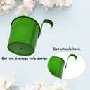 8 Colours Metal Hanging Flower Pots, 6.3" Hanging Flower Buckets on Hooks, with Drainage Hole (8 Pack, L)