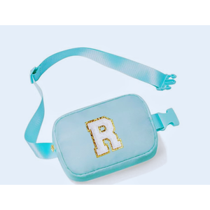 YOOLIFE Initial Belt Bag - Crossbody Bag for Women Blue Letter Monogrammed Everywhere Fanny Pack