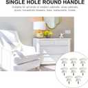 Uonlytech 8pcs Self-Tapping Solid Wood Handle Round Cabinet Knob Dresser Pulls Wood Knob Drawer Knobs Chinese Door Closet Dresser Mini Vanity Desk Handle for Doors Jewelry Box (4X3.3CM, White)