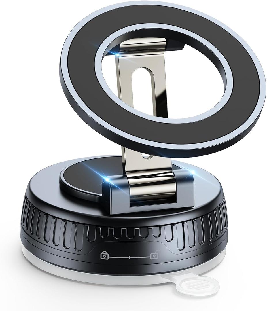 Vacuum & Magnetic Car Phone Holder for MagSafe Upgraded 120+ LBS 360 Adjustable Cell Phone Holders for Your Car, Car Phone Mount Accessories for iPhone 17 Pro Max 16 15 14 13 12 Air Plus