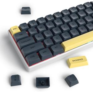 Guffercty kred Black XDA Profile PBT Keycaps, 142-Keys Gentleman Custom keycaps for 60% 65% 75% 100% Fullsize US&ISO Layout Mechanical Gaming Keyboard (Gentleman)