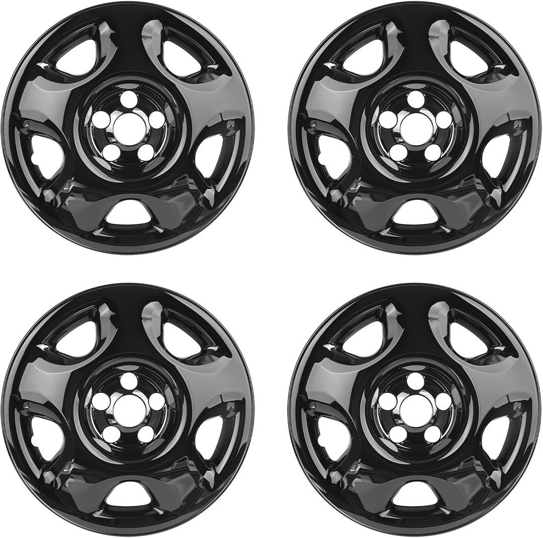 17" Wheel Skins for 2007-2011 Honda CR-V, Glossy Black ABS Wheel Covers, Fits Steel Wheels, Snap-On Rim Covers Replacement for 42700-SWA-A01, Set of 4