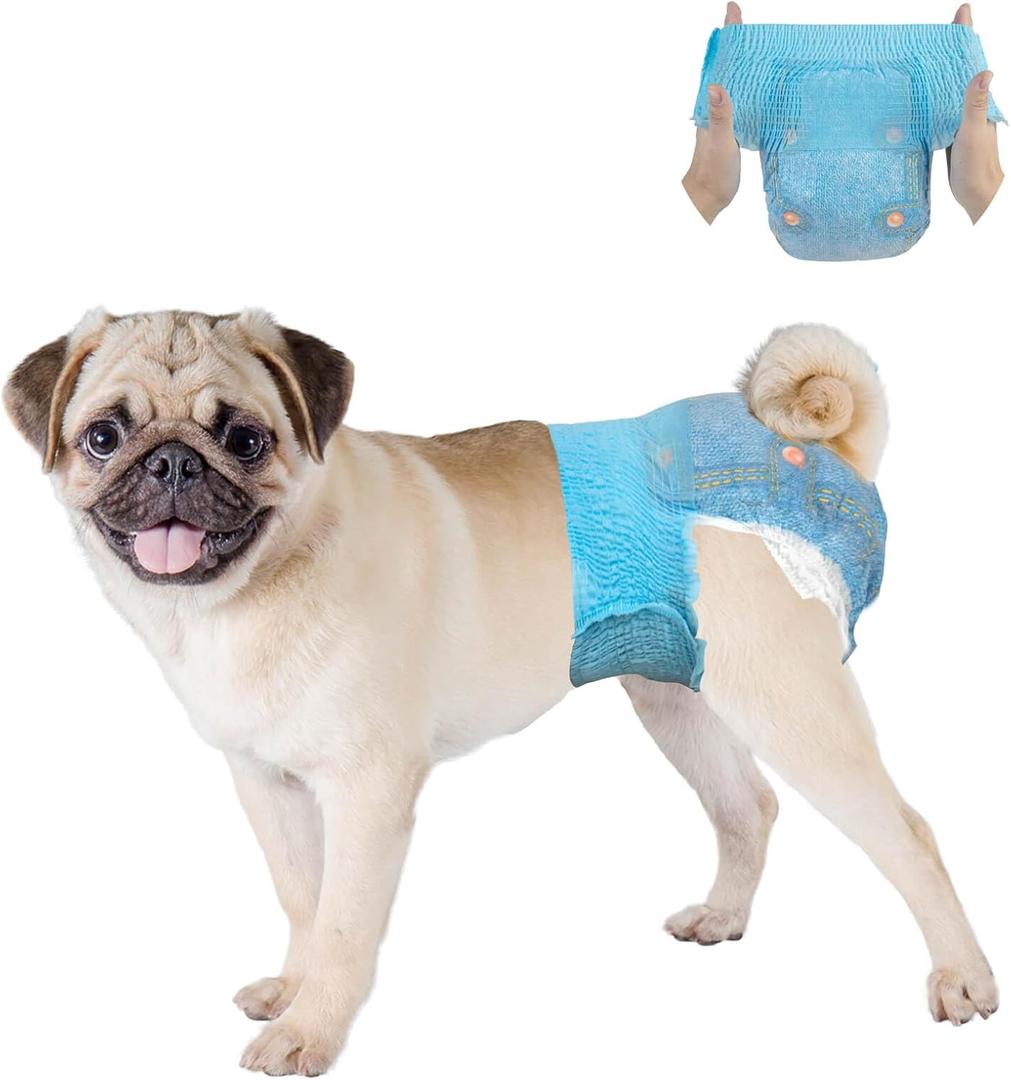 Dono Dog Diapers Female,Disposable Pull Up Stretchy Waist Wraps for Female Puppy Dogs in Heat Period Diapers, Super Absorbent 360 Leak-Proof Doggie Training Incontinence