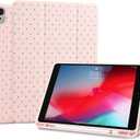 Fycyko Compatible with iPad (A16) 11th Generation 11 Inch 2025 Case, Slim Stand Cover for iPad 10th 10.9 Inch 2022 with Pencil Holder, Cute Polka Dot Aesthetics Design Protective Cover-Pink