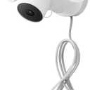 Wall Floodlight Camera Mount - Electrical Box - Made in USA | Universal Camera Mount Adapter for Ring, Eufy, Google, Blink Cams (White)  (Mount and Cord Set)