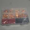 TKDMR 160Pcs Copper Wire Lugs AWG2 4 6 8 10 12 with Heat Shrink Set, 80Pcs Battery Cable Ends Ring Terminals Connectors Tubing Assortment Kit (10 Kind Sizes)