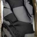 BDK PolyPro Car Seat Covers Full Set in Charcoal on Black  Front and Rear Split Bench for Cars, Easy to Install Cover Set, Accessories Auto Trucks Van SUV