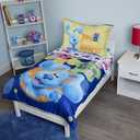 Blues Clues You Are Smart 4 Piece Toddler Bedding Set  Includes Comforter, Sheet Set  Fitted + Top Sheet + Reversible Pillowcase for Boys And Girls Beds, Blue