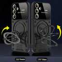 Case for Samsung Galaxy A54 5G with Ring Kickstand, Lens All-Inclusive Protection Military Grade Drop Shockproof Anti-Scratch Armor Cover Case for Samsung Galaxy A54 5G YD-Black