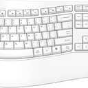 QUASIO Ergonomic Wireless Keyboard with Wrist Rest, Wave Keys, Comfortable Natural Typing, 2.4GHz Full Size Ergo Wireless Computer Keyboard for MultiOS, Windows, Mac OS Laptop/PC/Notebook (White)
