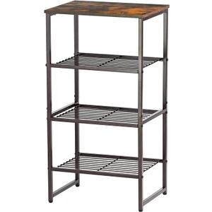 4 Tier Printer Stand, Spacious Floor Mount, Metal, Industrial, Printer Table Holder with Storage Shelf for Home Office Fax Machine Scanner (Bronze)