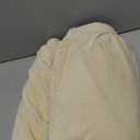 NeColorLife Square Ottoman Cover Velvet Ottoman Slipcover Thick Stretchable Footrest Stool Covers with Elastic Band for Oversized Ottoman (XX-Large Size,(with Warm Undertones)) (XXL Length: 45"-55",Width: 45"-55", Cream)