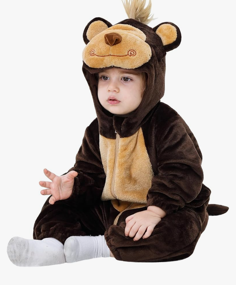 TONWHAR Toddlers Animal Costume Unisex Baby's Warm Halloween Outfits Kids Dress Up Jumpsuits Rompers, 2-3T