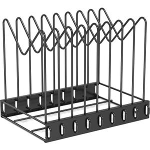 Desk File Organizer, 8 Slots Metal File Sorter Magazine Holder Document Rack, Desktop Bookshelf Organizer for Office School Home, Black