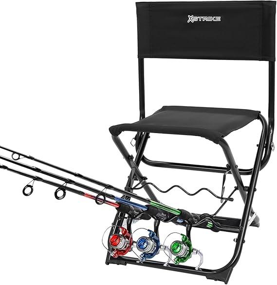 Fishing Chairs with Rod Holder Outdoor Folding Fishing Stool