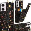 Petitian for Moto G Power 5G 2024 Case with Wallet - Women Girls Cute Girly Aesthetic Unique Design Leather Credit Card Holder Cardholder Stand Wristband for Motorola G Power 5G 2024, Grow Flower