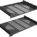 RIVECO 2 PCS 10 Rack Shelves for 19 inches Network Rack & Cabinets, 1U Rack Mount Shelf Vented Cantilever Tray, for Server, IT & Sound Equipment