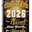2 x Graduation Yard Signs Class of 2026 2027 - Class of 2026 Garden Flag | Graduation Decor Party Favors Supplies for Outdoor Indoor Double-Side Backdrop Banner for Garden Porch Patio Lawn Yard Home,12x18Inch (Black)
