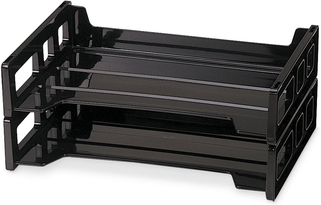 Officemate International 21022 Black Letter Tray 2 Count