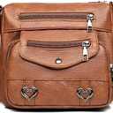 Genuine Leather Purses for Women Crossbody Bags Small Shoulder Clutch Phone Cross Body Phone Purses Handbags Trendy (Brown)