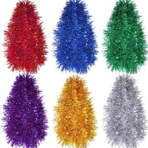 Shappy 90 ft 6 Rolls Wedding Tinsel Garland Decor Glitter Metallic Twist Garland Wedding Summer Luau Birthday Party Indoor Outdoor Hanging Home Decor(Multicolor)