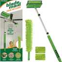 Blade Maid Ceiling Fan Cleaner- Cleaning Tool with 3 Foot Extendable Pole, Cleaning Head, Reusable Fiber Duster, & Flexible Brush