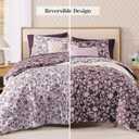 BLOOMHAVEN Queen Comforter Set -7 Pieces Floral Dark Purple Comforter Set for All Seasons, Bed in a Bag Queen with Botanical Flowers Comforter, Sheets, Pillowcases & Shams