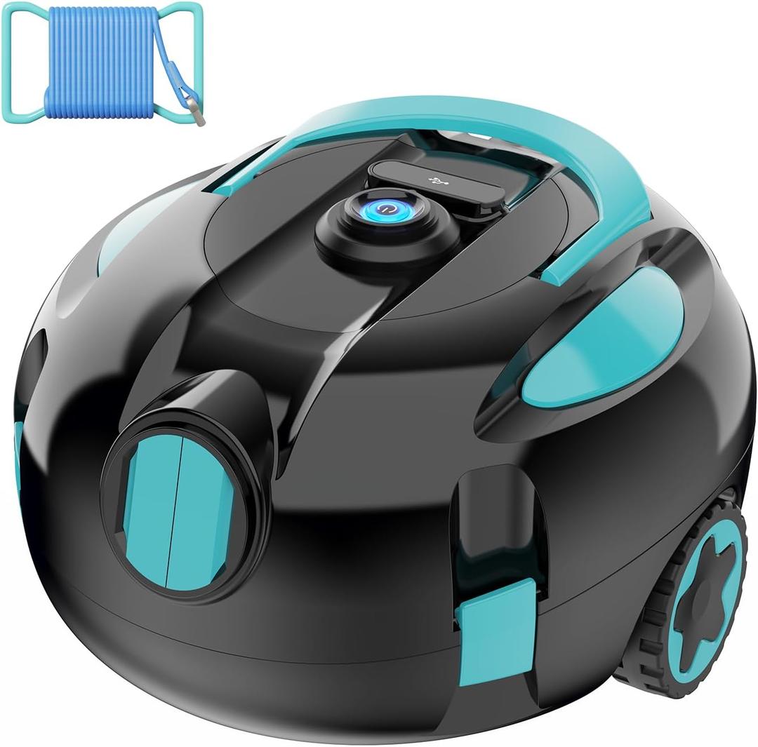 KKI Robotic Pool Cleaner, Cordless Pool Robot Vacuum, 130 Mins Runtime,Self-Parking, Lightweight for Inground & Above Ground Pools,Self-Parking,Up to 65ft/1100 Sq.Ft