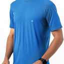 GearGlacier Instant Cooling Quick Dry Workout T-Shirt Men Undershirt Moisture Wicking Performance Running Comfort Tee (Blue, L)