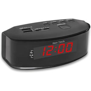 Digital Alarm Clocks for Bedrooms, 2 x USB-C and 2 x USB-A Charging Ports. Loud Alarm Clock for Heavy Sleepers Perfect for Bedroom, Desk, and Office.
