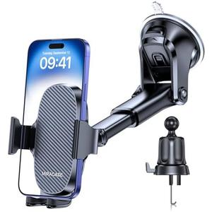 Miracase 3-in-1 Cell Phone Holders for Your Car, Universal Car Phone Holder Mount for Dashboard Air Vent Windshield Compatible with iPhone16 15 14 13 12 11 Pro Max Xs XR X, Galaxy Stripe