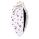 Concert Silver Guitar Violin Tape Knotted Headband for Women - Jeweled Crystal Embellished Wide Statement Hair Accessories