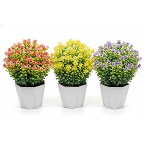 Wildflowers Artificial Flower Arrangement in Pot for Home Office Decoration 8.5 x 6 inch 3 Pack