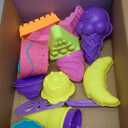 Dreamon Collapsible Beach Toys Set for Kids 3-10, Collapsible Sand Bucket with Beach Molds and Mesh Bag, 2 Pack Shovels Set Ice Cream Sand Toys for Beach, Sandbox Travel Toys for Kids Toddlers Girls