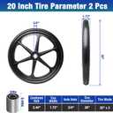 20" Flat Free Wheelbarrow Tires, Pu Non-inflated Wheels Compatible with 2.44" Centered Hub for rubber-maid Garden Carts, Garden Trailers, Roofing Equipment, 1.73 Tire Width