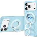 SYNCWIRE for MagSafe Ring Phone Holder, 360° Rotation Magnetic Cell Phone Grip Dual-Sided Magnets Phone Ring Kickstand Compatible with iPhone 17 16 15 14 13 12 Pro Max MagSafe, Android, Samsung etc.