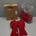 6 PCS Christmas Decorations, 9 x 12 Inches Large Christmas Bows, Red Velvet PVC Hanging XmasTree Decorations Indoor Outdoor Xmas Decor for Home Party Wreath Fence Fireplace Stairs Railing Door