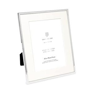 Isaac Jacobs 7x9 (Matted 5x7) Silver Metal Picture Frame, Classic Metal Photo Frame Made For Tabletop & Hanging Display, Home and Office Décor, Photo Gallery and Wall Art (7x9 (Matted 5x7), Silver)