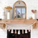 LOSOUR Arched Mirror, Farmhouse Decor Solid Wood Frame Wall Mirror, Bathroom Mirrors, Large Vintage Mirror for Bathroom, Living Room,Bedroom, Entryway, Hallway,Foyer (Brown, 20inch*30inch)