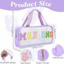 American Mahjong Bag with Handle,21x9.5 Inches Zippered Mahjong Bag with Embroidered Letters Empty Mahjong Tiles Accessories Easy Carry