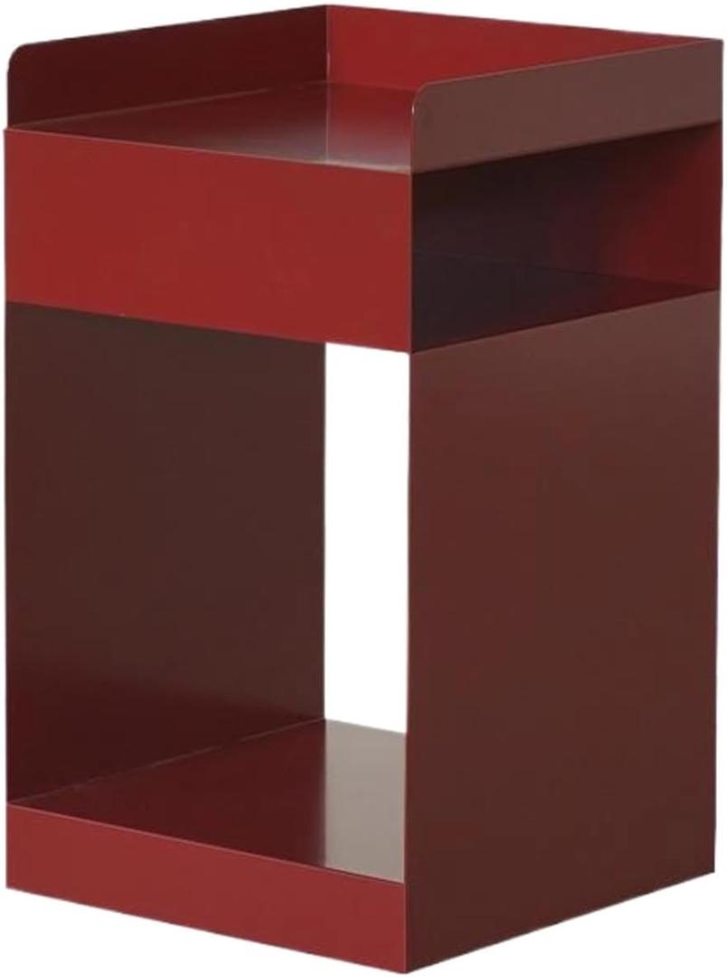 3-Tier Metal Nightstand, Mobile Side Table with Rolling Wheels, Space-Saving End Table for Bedroom Living Room Small Spaces