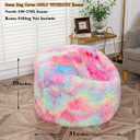 Storage Bean Bag Chairs Cover NO Filler Bean Bag Cover Living Room Furniture 31x20 Inch Soft Washable Plush Fiber Adult Bean Bag Bed Fuzzy Love Sack Beanbag Cover NO Filling Rainbow